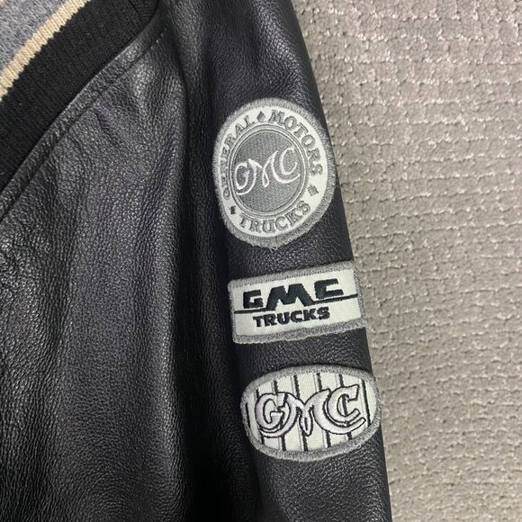 Vintage GMC Jimmy Diamond Edition Bomber Jacket Men's Large Leather Wool Trucks - Picture 5 of 15